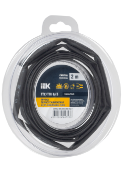 Трубка термоусадочная ТТУ нг-LS 6/3 черная (2м/упак) IEK