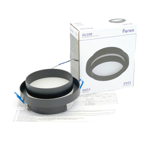 Светильник встраиваемый Feron DL508 потолочный GX53 черный