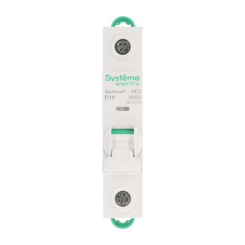 Systeme9 Автоматический выключатель (АВ) D 16A 1P 6kA 230В Systeme9 Автоматический выключатель (АВ) D 16A 1P 6kA 230В