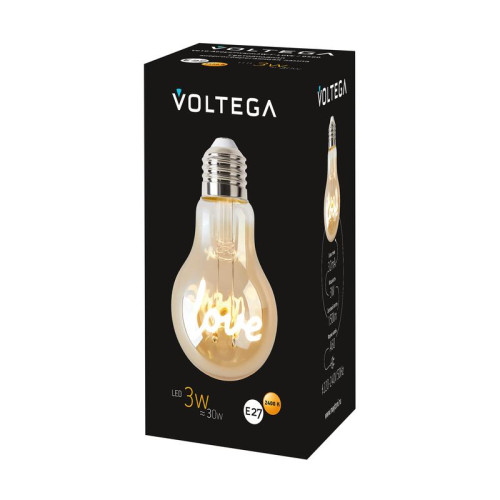 Лампа светодиодная филаментная Loft 271 A60 3Вт 2400К E27 Voltega 8580 Лампа светодиодная филаментная Loft 271 A60 3Вт 2400К E27 Voltega 8580