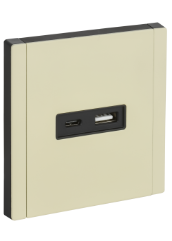 FORTE&PIANO Розетка USB A+C 3,1А FP850M металл слоновая кость IEK