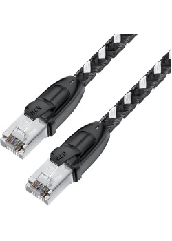 Greenconnect RJ45(m) - RJ45(m) Cat. 6 UTP нейлон 5.0м чёрно-белый