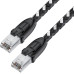 Greenconnect RJ45(m) - RJ45(m) Cat. 6 UTP нейлон 5.0м чёрно-белый
