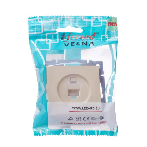 Розетка компьютерная 1-м СП Vesna механизм крем. LEZARD 742-0388-139 Розетка компьютерная 1-м СП Vesna механизм крем. LEZARD 742-0388-139