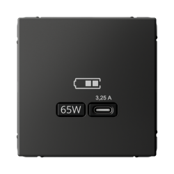 ARTGALLERY USB РОЗЕТКА тип-С 65Вт высокоскор.заряд. QC, PD, механизм, БАЗАЛЬТ