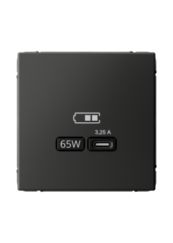 ARTGALLERY USB РОЗЕТКА тип-С 65Вт высокоскор.заряд. QC, PD, механизм, БАЗАЛЬТ