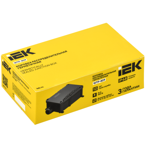 Коробка распределительная герметичная WTP-409 2 ввода IP68 IEK Коробка распределительная герметичная WTP-409 2 ввода IP68 IEK