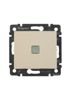 Переключатель проходной 1-кл. СП Valena 10А IP31 250В с зел. индикацией механизм сл. кость Leg 774326