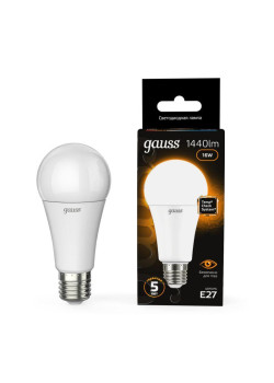 Лампа светодиодная Black 16Вт A60 грушевидная 3000К тепл. бел. E27 1380лм GAUSS 102502116