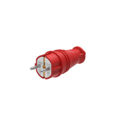 MULTISET Вилка 2К+З прямая каучуковая 16 А/250 В IP44 КРАСНАЯ