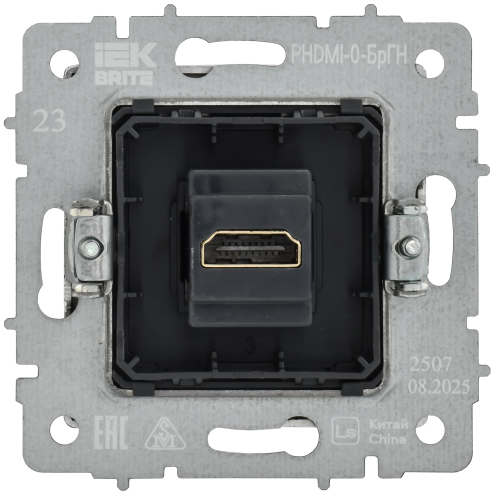 BRITE Розетка HDMI РHDMI-0-БрГН металл хром/никель IEK BRITE Розетка HDMI РHDMI-0-БрГН металл хром/никель IEK