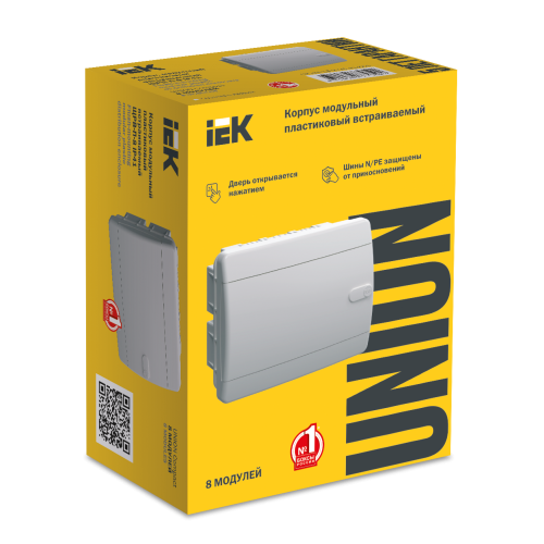 UNION Compact Корпус пластиковый ЩРВ-П-8 IP41 белая дверь IEK UNION Compact Корпус пластиковый ЩРВ-П-8 IP41 белая дверь IEK