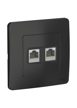 BLANCA С/У РОЗЕТКА двойная компьютерная RJ45, кат.5E, АНТРАЦИТ