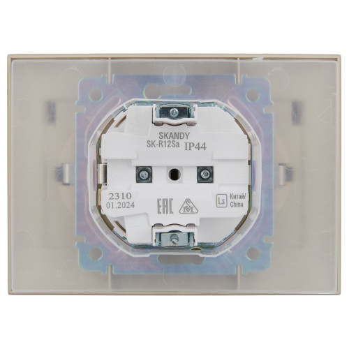 SKANDY Розетка 2-местная и крышкой 16А в сборе IP44 SK-R12Sa песочный IEK SKANDY Розетка 2-местная и крышкой 16А в сборе IP44 SK-R12Sa песочный IEK