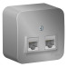 BLANCA О/У РОЗЕТКА двойная компьютерная RJ45, кат.5E, ИЗОЛ.ПЛ., АЛЮМИНИЙ BLANCA О/У РОЗЕТКА двойная компьютерная RJ45, кат.5E, ИЗОЛ.ПЛ., АЛЮМИНИЙ
