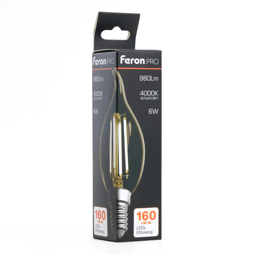 Лампа светодиодная Feron.PRO LB-1216 Свеча на ветру E14 6W 175-265V 4000K Лампа светодиодная Feron.PRO LB-1216 Свеча на ветру E14 6W 175-265V 4000K