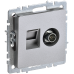 BRITE Розетка двойная TV+RJ45 кат.5E РТВ/РК12-БрА алюминий IEK BRITE Розетка двойная TV+RJ45 кат.5E РТВ/РК12-БрА алюминий IEK
