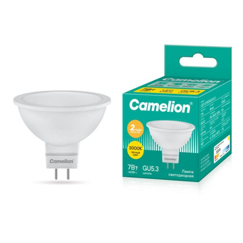 Лампа светодиодная LED7 JCDR/830/GU5.3 7Вт 3000К тепл. бел. GU5.3 460лм 220-240В Camelion 11656