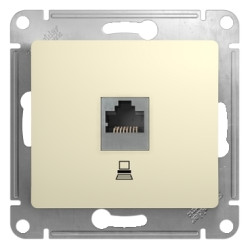 GLOSSA РОЗЕТКА компьютерная RJ45 кат. 5e, механизм, БЕЖЕВЫЙ