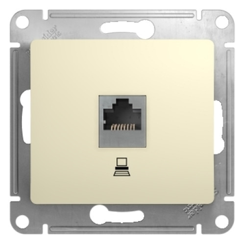 GLOSSA РОЗЕТКА компьютерная RJ45 кат. 5e, механизм, БЕЖЕВЫЙ