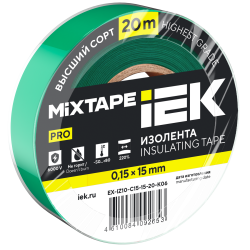 MIXTAPE PRO Изолента 0,15х15мм зеленая 20м IEK