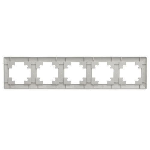 Рамка STEKKER, PFR00-7005-03 5-местная, пластик, серия Катрин, серебро Рамка STEKKER, PFR00-7005-03 5-местная, пластик, серия Катрин, серебро