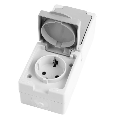 Розетка 2-местная с крышкой с/з STEKKER PST16-22-54V, пластик АВS, 250В, 16А, IP54, белый/серый Розетка 2-местная с крышкой с/з STEKKER PST16-22-54V, пластик АВS, 250В, 16А, IP54, белый/серый