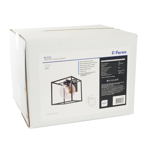 Светильник садово-парковый Feron PL711 на стену вниз  60W E27 230V, черный
