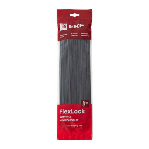 Хомут P6.6 стандартный (ч), 3.6x300 (100шт) FlexLock Хомут P6.6 стандартный (ч), 3.6x300 (100шт) FlexLock