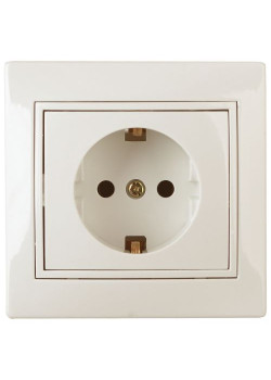 Розетка 1-м СП Plano 1-202-02 16А IP20 250В 2P+E Schuko сл. кость Intro Б0053876