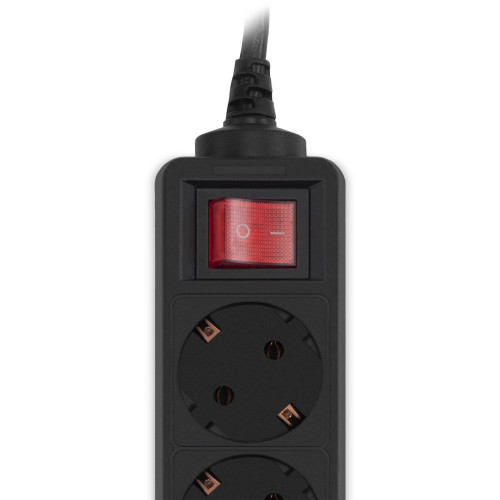 Сетевой фильтр PC Pet AP01006-1.8-B 1.8м (5 розеток) черный (пакет ПЭ)