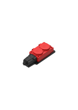 MULTISET Колодка 2х розетка 2К+З каучуковая 16 А/250 В IP44 КРАСНАЯ