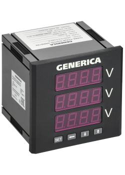Вольтметр цифровой щитовой трехфазный DO RS-485 96х96мм LED GENERICA
