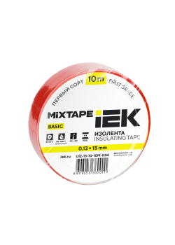 MIXTAPE BASIC Изолента 0,13х15мм красная 10м IEK
