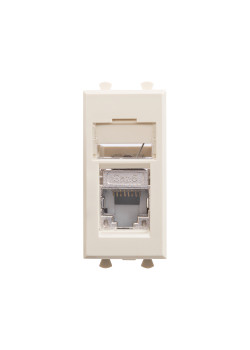 Компьютерная розетка RJ-45 модульная, кат.6 экранированная, Avanti, ванильная дымка, 1 модуль