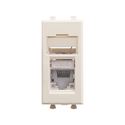 Компьютерная розетка RJ-45 модульная, кат.6 экранированная, Avanti, ванильная дымка, 1 модуль