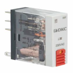 Реле миниатюрное промышленное, 2CO, ком. ток 8А, AgSnO2, напряжение 115V AC, опция: тест-кнопка+светодиод