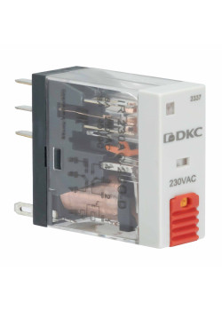 Реле миниатюрное промышленное, 2CO, ком. ток 8А, AgSnO2, напряжение 24V AC, опция: тест-кнопка+светодиод