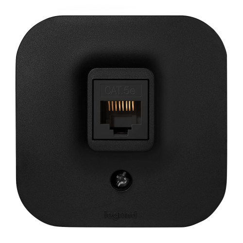 QUTEO Розетка для открытой установки компьютерная RJ45 кат.5E UTP чёрный матовый