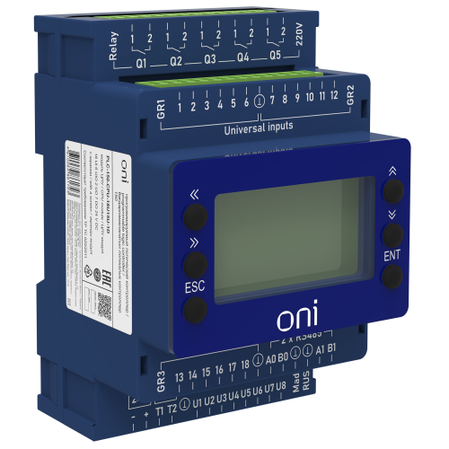 ПЛК 150 Модуль ЦПУ 18 UI 6 UIO 2 UO 7 DO 24В DC с экраном ONI