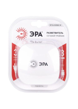 Разветвитель 3-м SP-3e-3USBAC-W + 3 USB A+C с заземл. со шторками 16А бел. Эра Б0069081