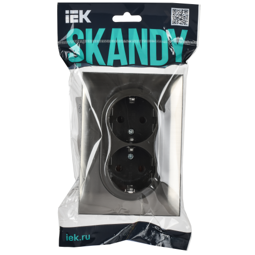 SKANDY Розетка 2-местная с заземлением без защитных шторок 16А в сборе SK-R08N металл никель IEK SKANDY Розетка 2-местная с заземлением без защитных шторок 16А в сборе SK-R08N металл никель IEK