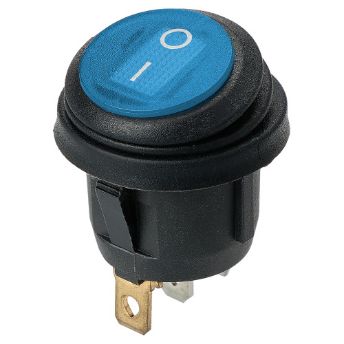Выключатель клавишный круглый KCD2-101N/FS 250В AC/DC, 1P, 6А, (3с), ON-OFF, черный корпус, синяя клавиша с LED подсветкой, IP54 TDM Выключатель клавишный круглый KCD2-101N/FS 250В AC/DC, 1P, 6А, (3с), ON-OFF, черный корпус, синяя клавиша с LED подсветкой, IP54 TDM