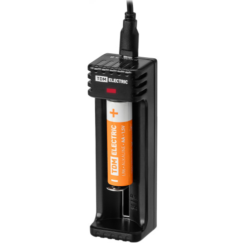 Зарядное устройство для литиевых аккумуляторов ION1 (0.5/1A, 1 слот, 10440/18650/26650), USB, TDM Зарядное устройство для литиевых аккумуляторов ION1 (0.5/1A, 1 слот, 10440/18650/26650), USB, TDM