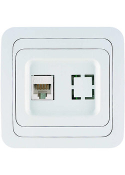 Розетка компьютерная 1-м СП Mimoza 16А IP20 бел./бел. Makel 12035