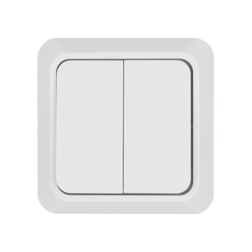 Выключатель 2-кл. открытой установки IP20 10А, белый Выключатель 2-кл. открытой установки IP20 10А, белый