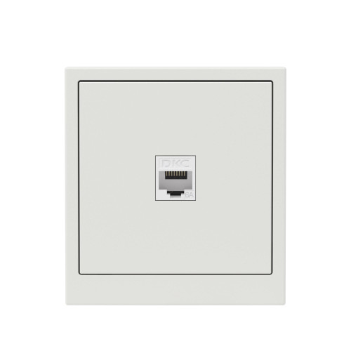 Компьютерная розетка RJ-45 без шторки, кат.6А одинарная,KANT, белый песок