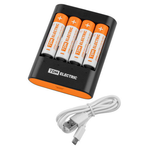 Зарядное устройство 36044Н (3600 mA 4 слота АА/ААА 4 кан.+4xAA2500 USB) TDM