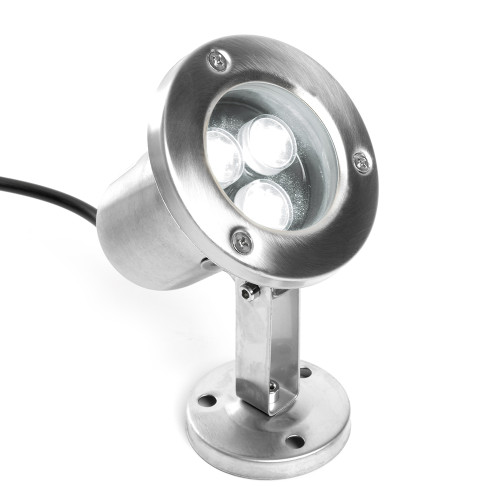 Светодиодный прожектор подводный Feron LL-822, 3W, AC/DC24V, низковольтный, 6400K, металлик, 80*80*130mm, IP68