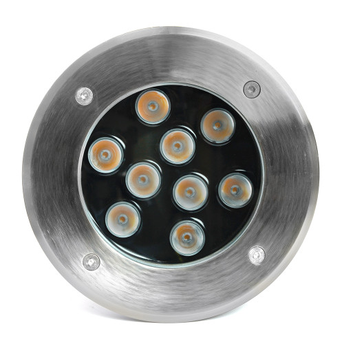 Светодиодный светильник тротуарный (грунтовый) Feron SP2803, 10W, AC/DC12V, низковольтный, 3000К, металлик, 160*H90mm, вн.диаметр: 110mm, IP67